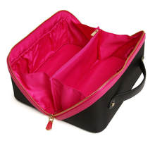 Load image into Gallery viewer, Alice Wheeler train case - black / hot pink