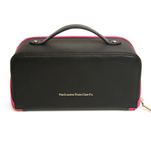 Load image into Gallery viewer, Alice Wheeler train case - black / hot pink