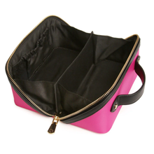 Load image into Gallery viewer, Alice Wheeler train case - hot pink / black