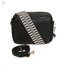 Load image into Gallery viewer, Alice Wheeler Soho double zipped cross body bag - black