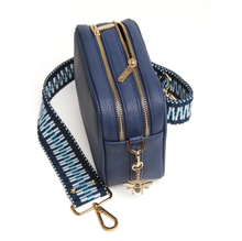 Load image into Gallery viewer, Alice Wheeler Soho double zipped cross body bag - navy