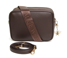 Load image into Gallery viewer, Alice Wheeler Soho double zipped cross body bag - chocolate