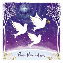 Load image into Gallery viewer, Christmas cards - peace, hope and joy doves