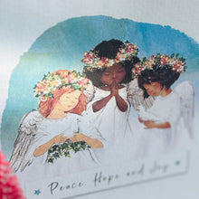 Load image into Gallery viewer, Christmas cards - peace, hope and joy angels