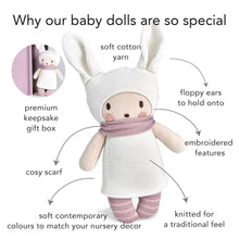 Load image into Gallery viewer, ThreadBear Design baby baba knitted soft doll - cream