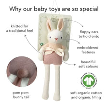 Load image into Gallery viewer, ThreadBear Design baby bunny doll - cream