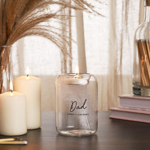 Load image into Gallery viewer, Remembrance feather glass tea light holder - dad