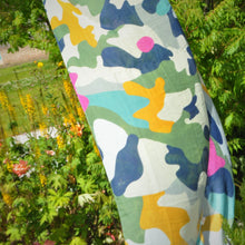 Load image into Gallery viewer, Recycled khaki mix oversize camo print scarf by Pom
