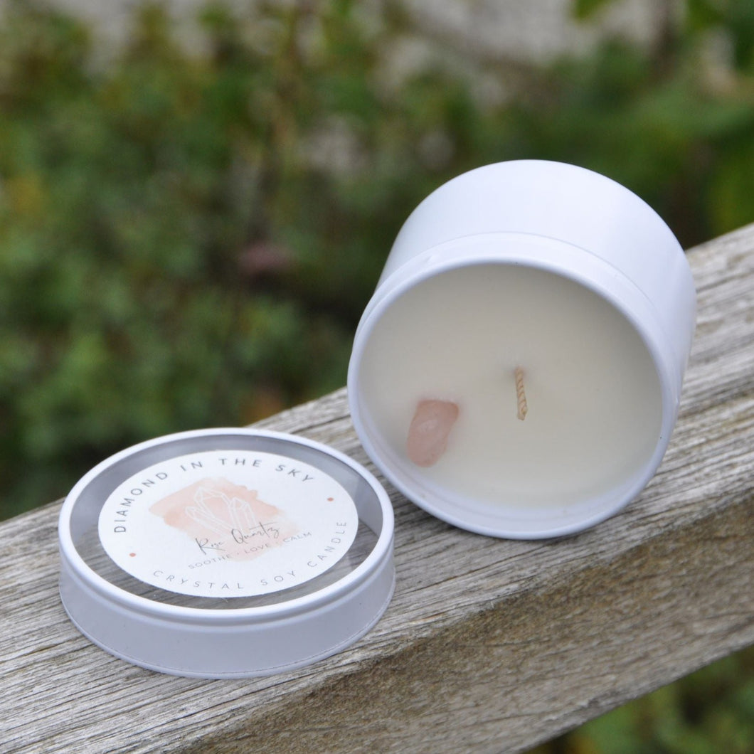 Rose Quartz Soy Candle by Diamond In The Sky (Vegan)