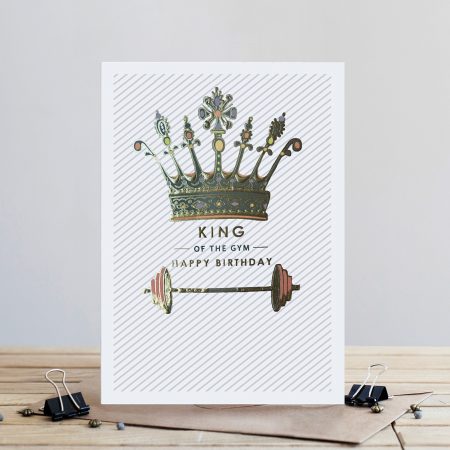 Louise Tiler Greetings Card - King Of The Gym