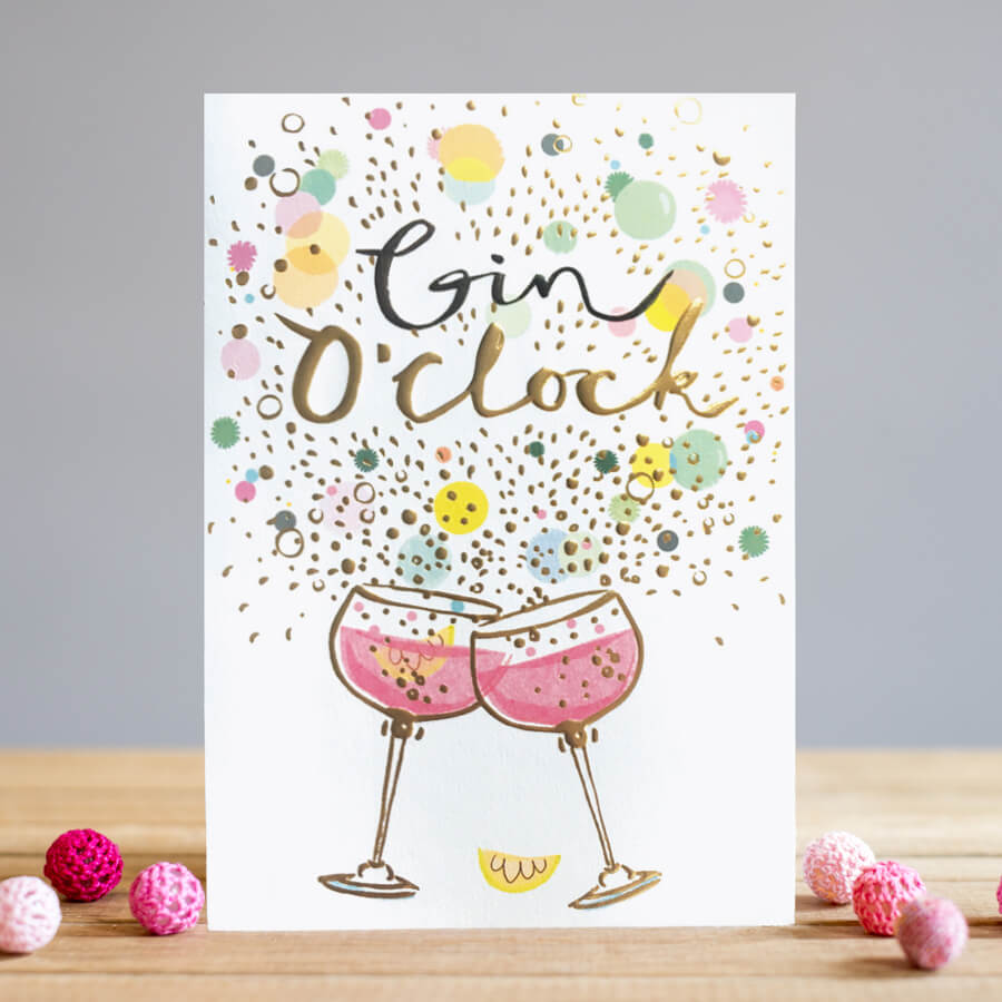 Louise Tiler Greetings Card - Gin O'Clock