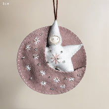 Load image into Gallery viewer, East Of India- Felt Star/Moon. Cream, Blue or Pink
