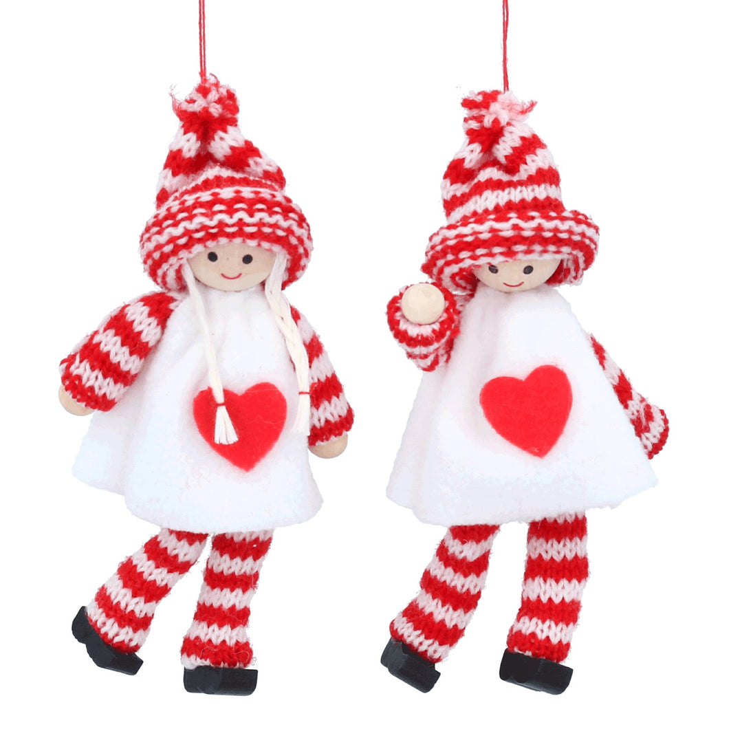Knitted Doll Tree (Single)Decoration  by Gisela Graham