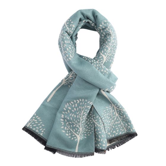 Terry mulberry trees scarf - duck egg blue