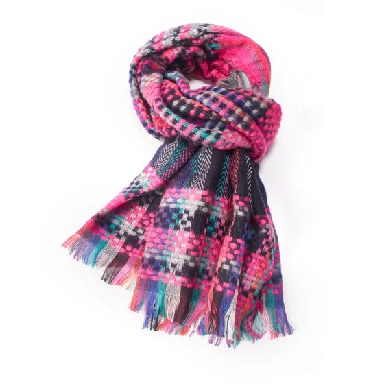 Tartan scarf - fuchsia