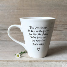 Load image into Gallery viewer, Porcelain mug - people, places and memories
