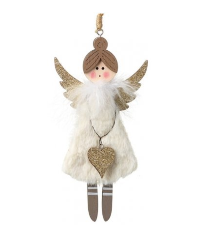 Fluffy angel Christmas tree decoration