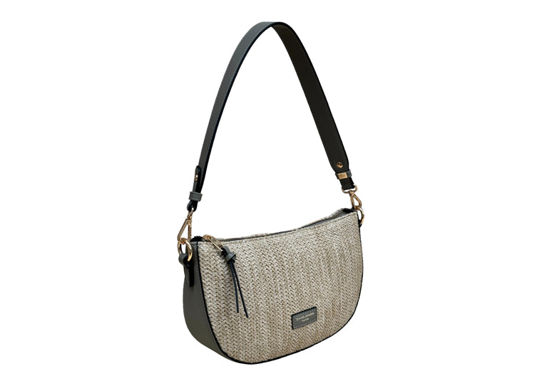 David Jones Paris grey tweed effect shoulder bag