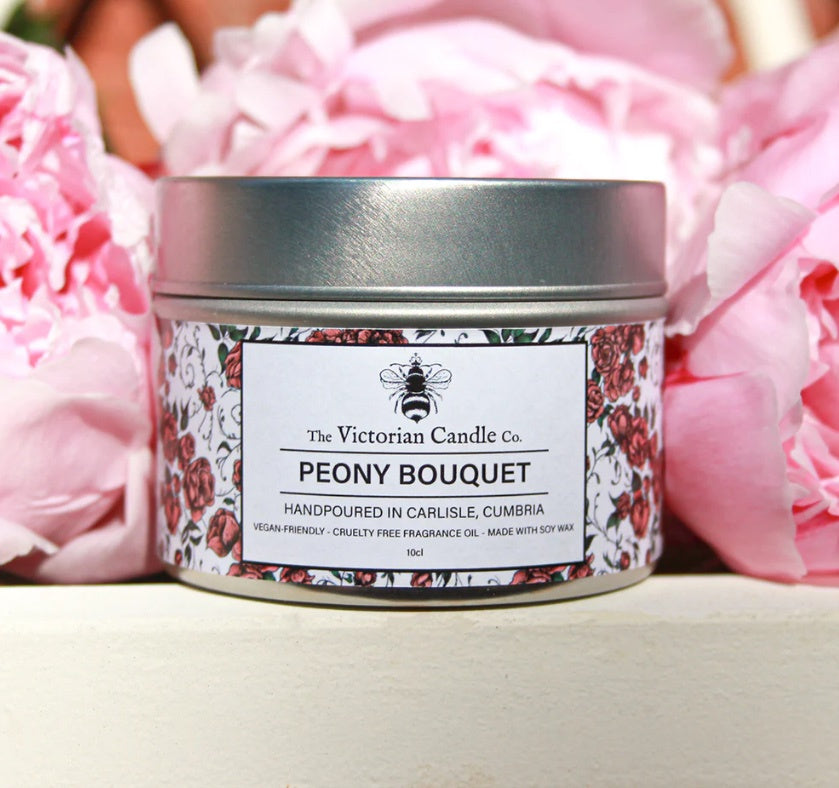 Victorian Candle Co. tin candle - peony bouquet