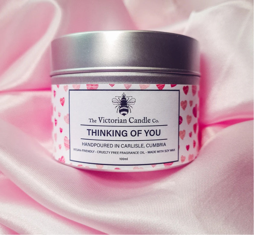 Victorian Candle Co. tin candle - thinking of you