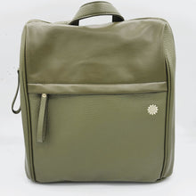Load image into Gallery viewer, Vegan leather backpack with zip - olive
