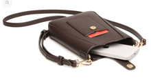 Load image into Gallery viewer, Alice Wheeler Kensington phone crossbody bag - chocolate
