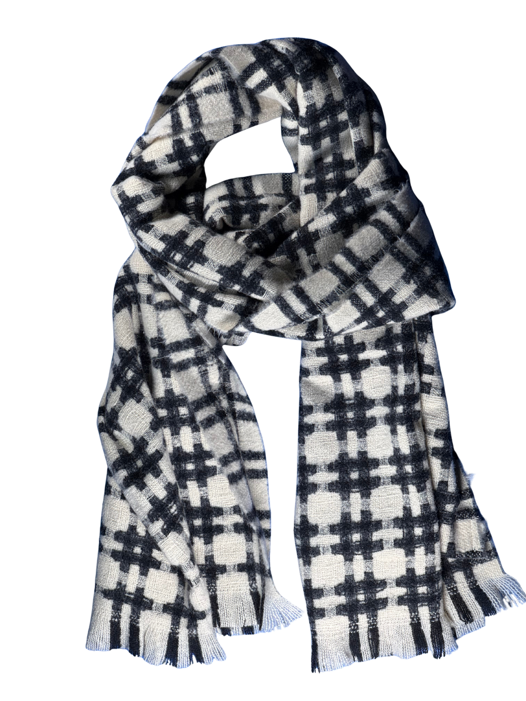 Scarf - black and white check