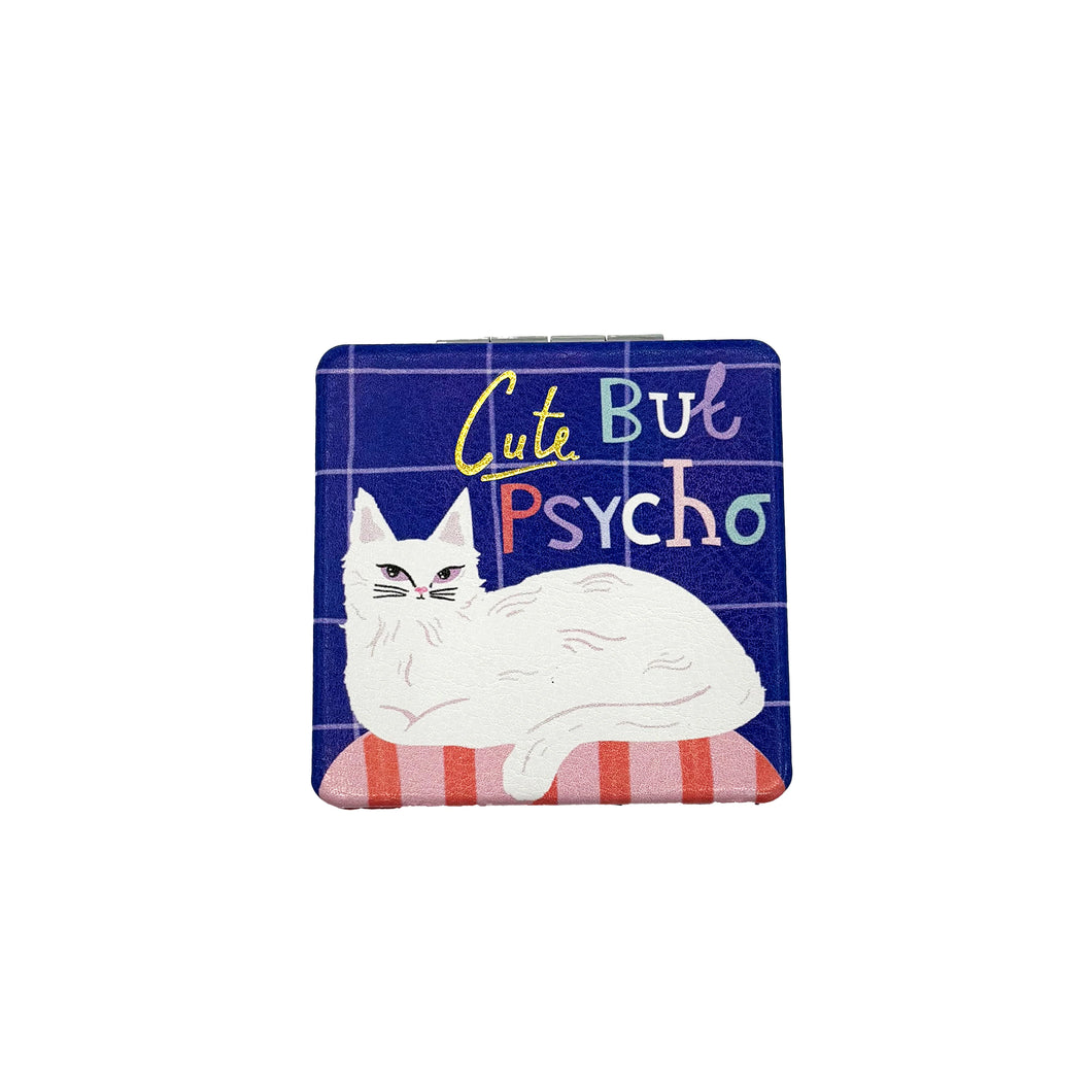 Compact mirror - cute but psycho cat