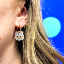 Load image into Gallery viewer, Hoop earrings - catnip cat
