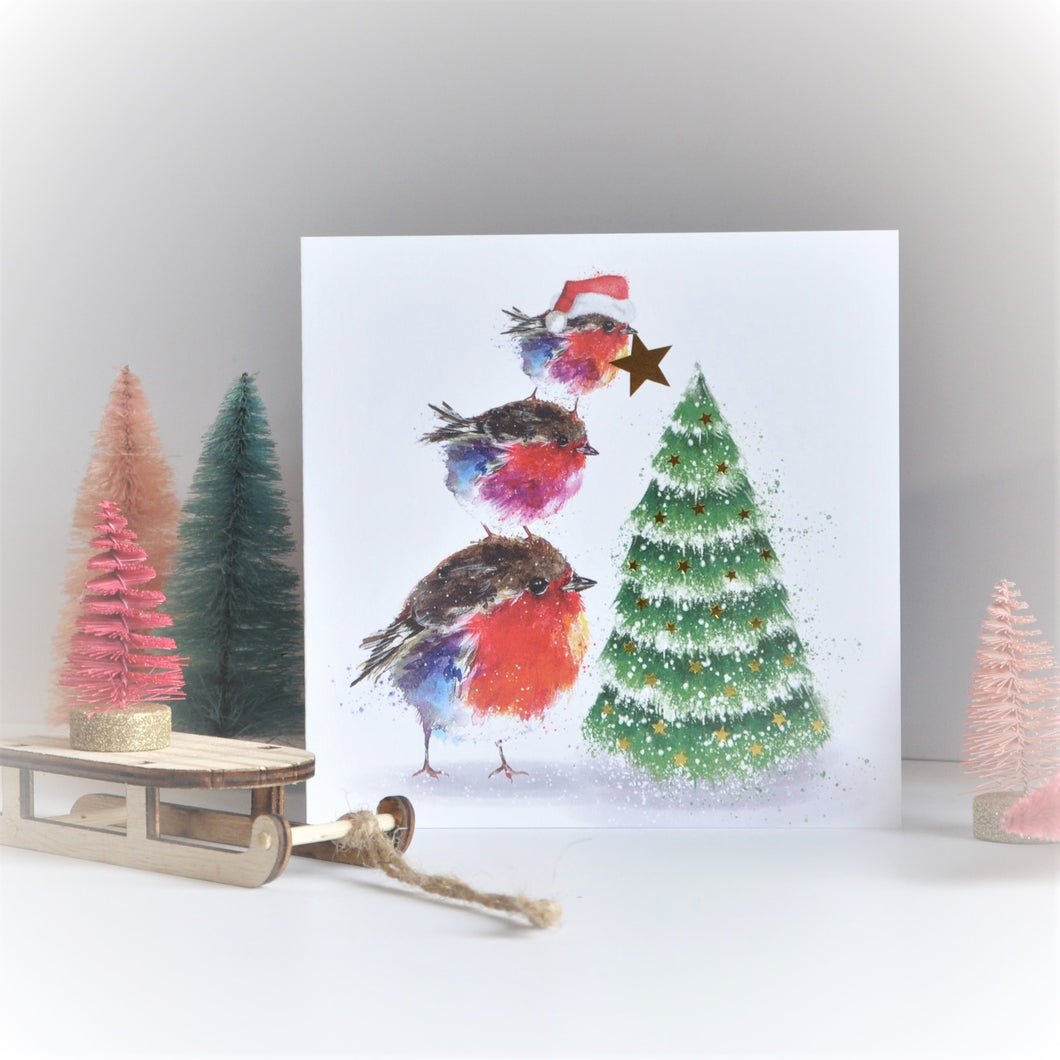 Fluffy Robin Christmas Card (Pack of 10)