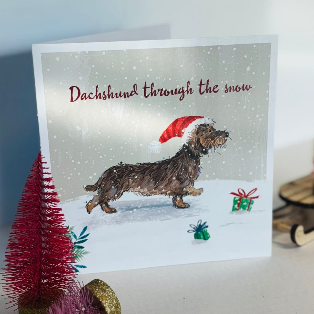 Christmas cards - dachshund through the snow