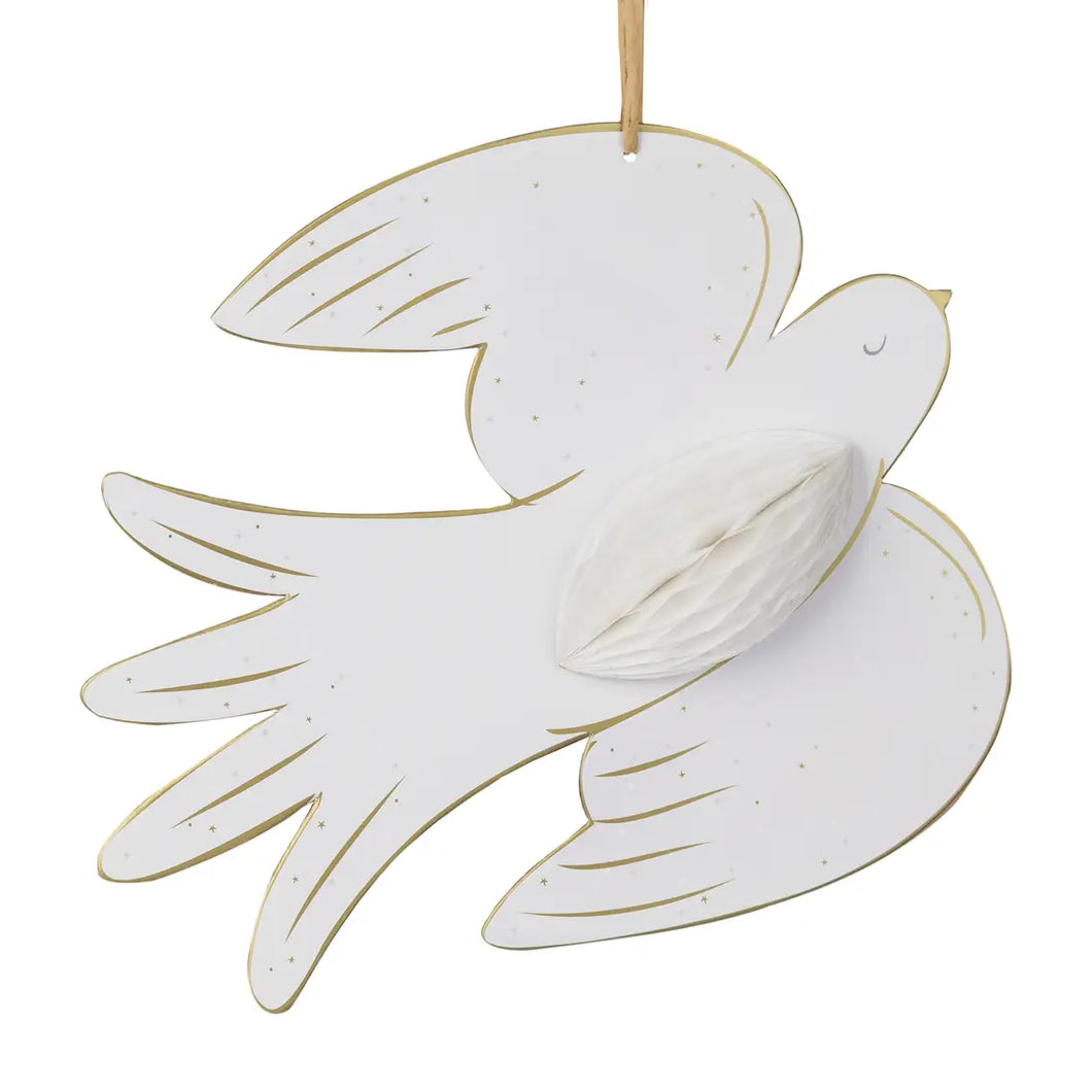 Dove honeycomb Christmas decorations (set of 3)