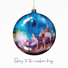 Load image into Gallery viewer, Christmas cards - twin pack - silent night and King's baubles
