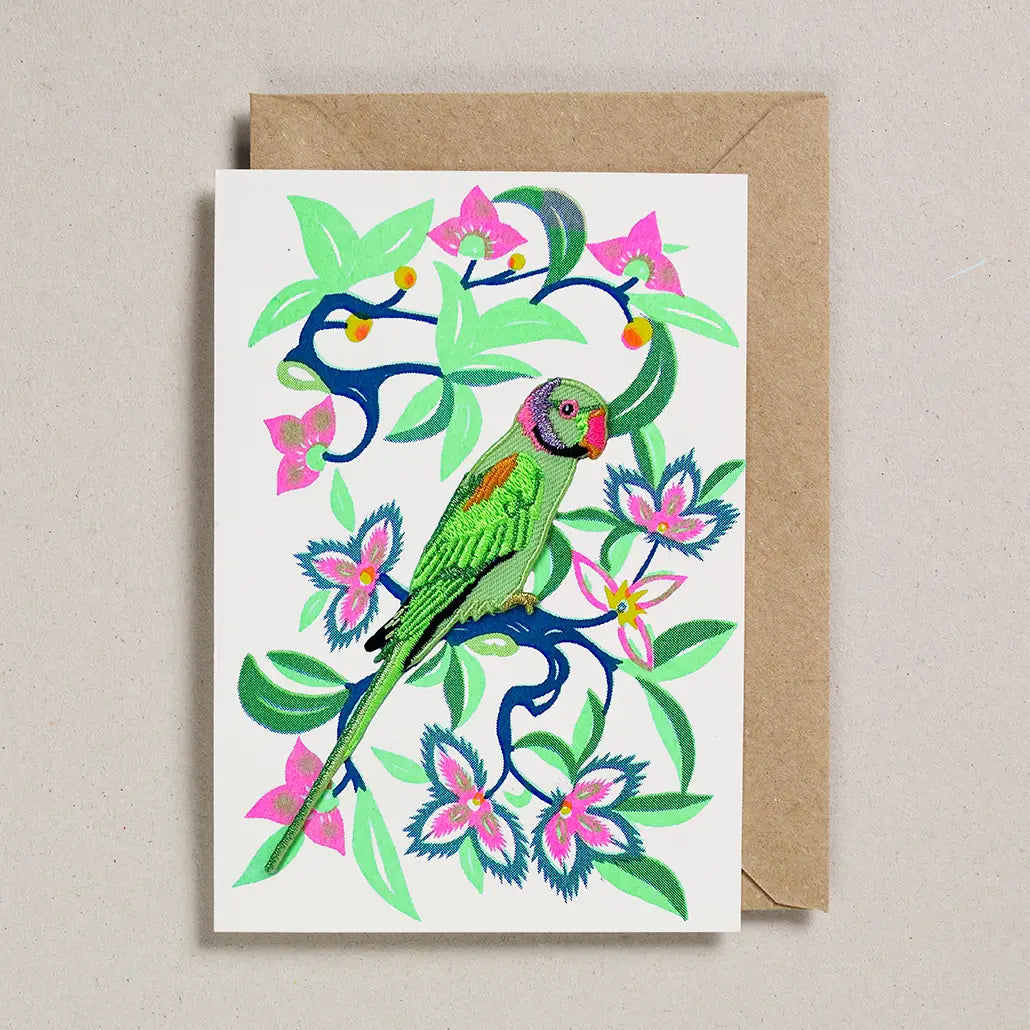 Petra Boase - Iron on patch parrot card