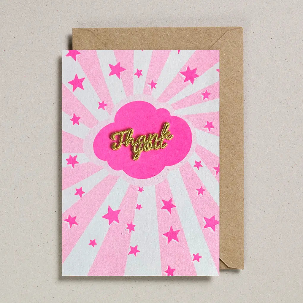 Petra Boase - pink sunshine thank you card