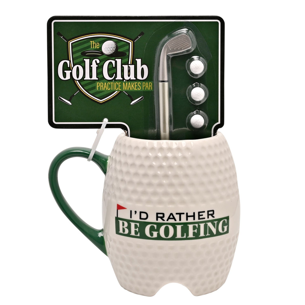 Golf ball mug and putter pen set
