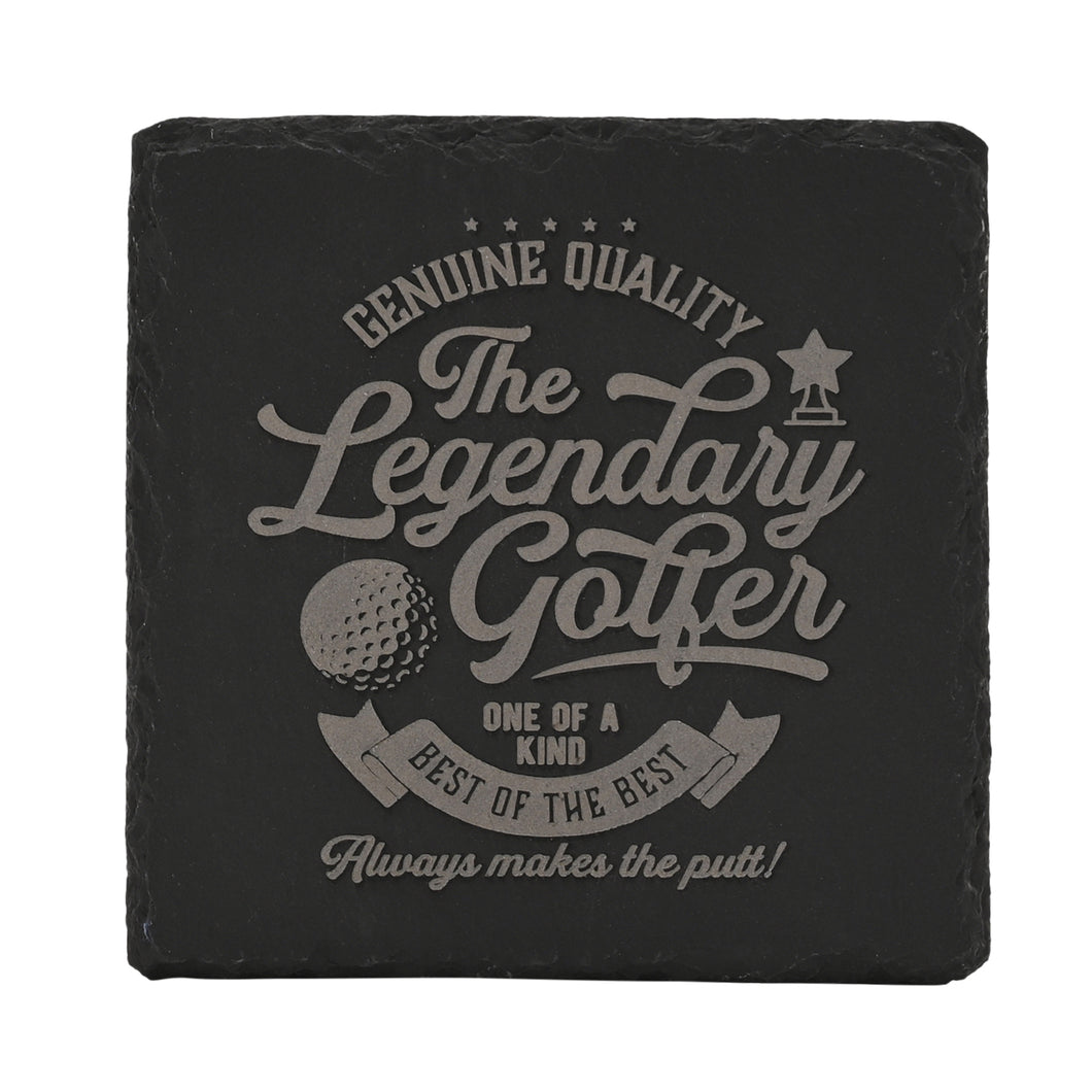 Harvey Makin legendary golfer slate coaster