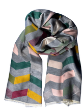 Load image into Gallery viewer, Scarf - multi-coloured herringbone

