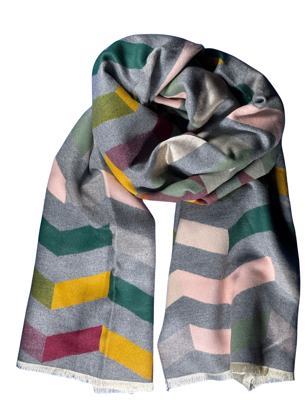 Scarf - multi-coloured herringbone