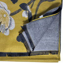 Load image into Gallery viewer, Scarf - mustard / black flowers
