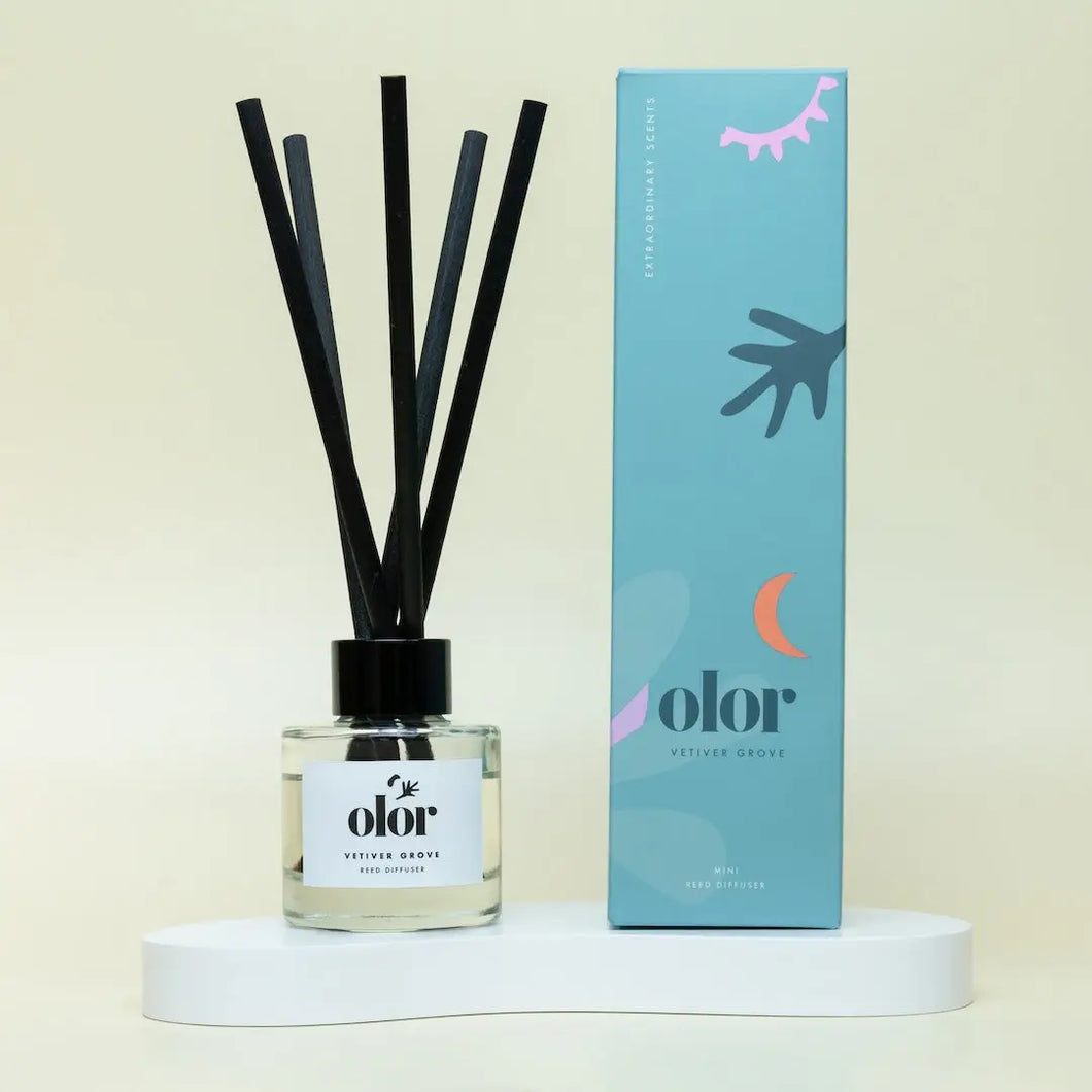 Olor handpoured mini reed diffuser - vetiver grove