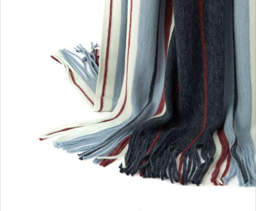 Scarf - burgundy / blue