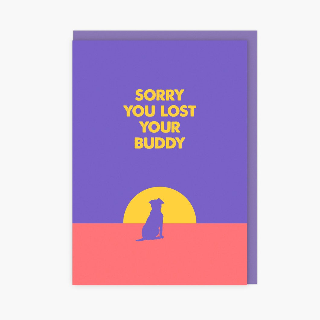 LoveLossDiscoballs greeting card - sorry you lost your buddy (dog)