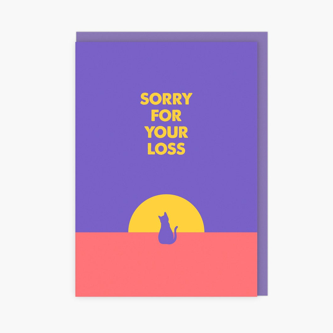 LoveLossDiscoballs greeting card - sorry for your loss (cat)