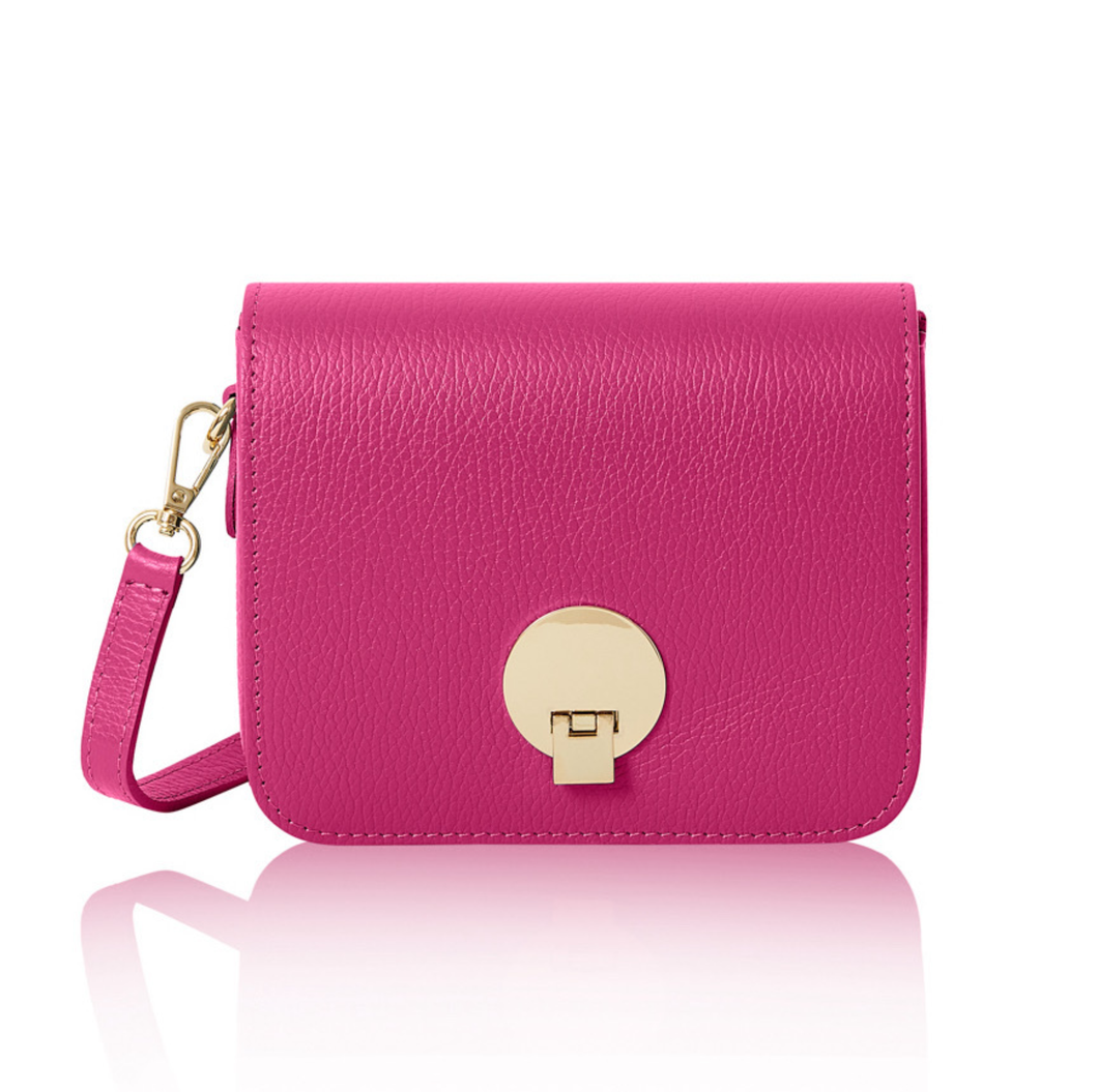 Leather bag - fuchsia