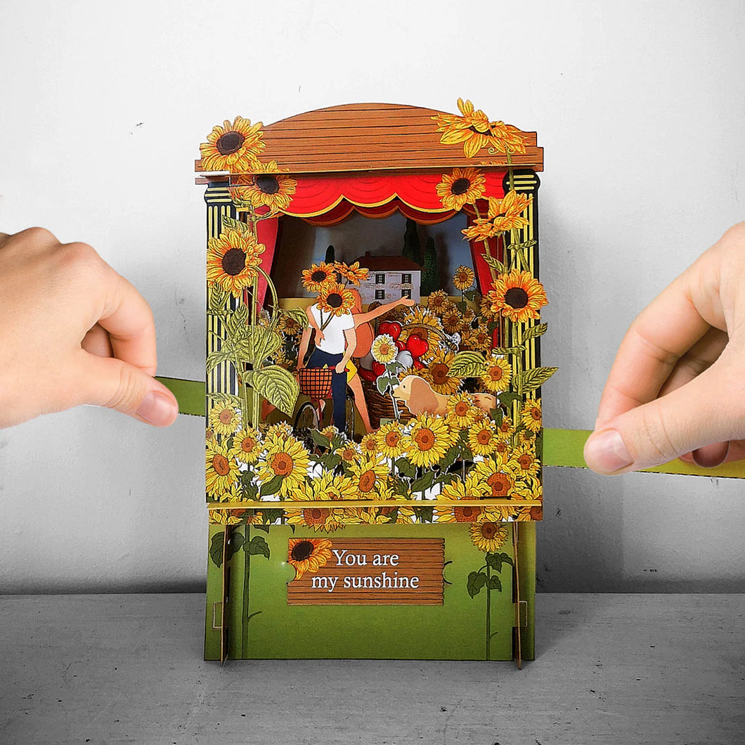 Paper theatre pop-up card - you are my sunshine