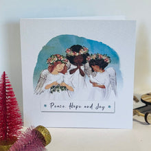 Load image into Gallery viewer, Christmas cards - peace, hope and joy angels
