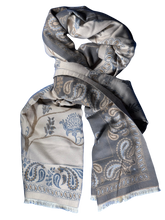 Load image into Gallery viewer, Scarf - rose / grey paisley
