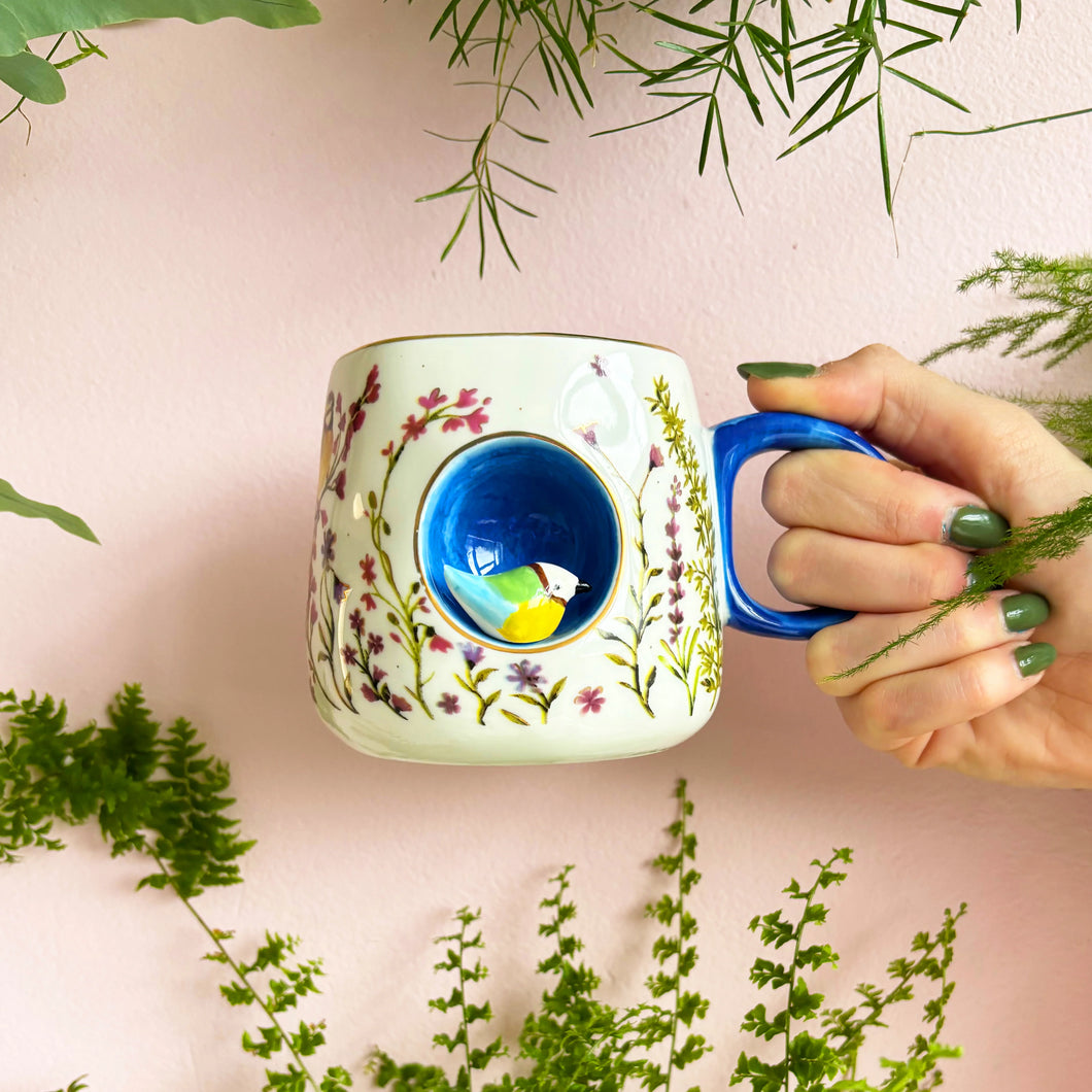 Cup - birds and flowers