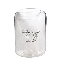Load image into Gallery viewer, Remembrance feather glass tea light holder - fathers appear
